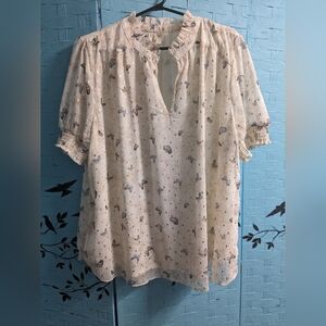 Never Worn - Autres Filles Butterfly Print Blouse 2X